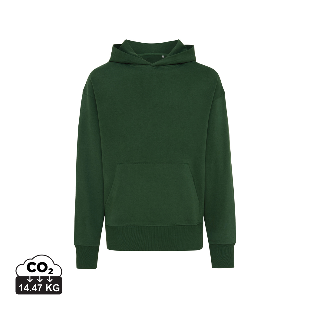 Sweat capuche personnalisable coton recyclé 340g unisexe Iqoniq Yoho forest green